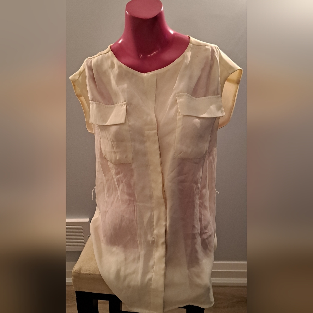 Joe fresh off-white tank/tee blouse in loose-fitting small